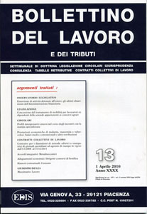 Copertina Bollettino dei Lavori e dei Tributi